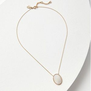 NWT Loft Mother Of Pearl Crystal Pendant Necklace